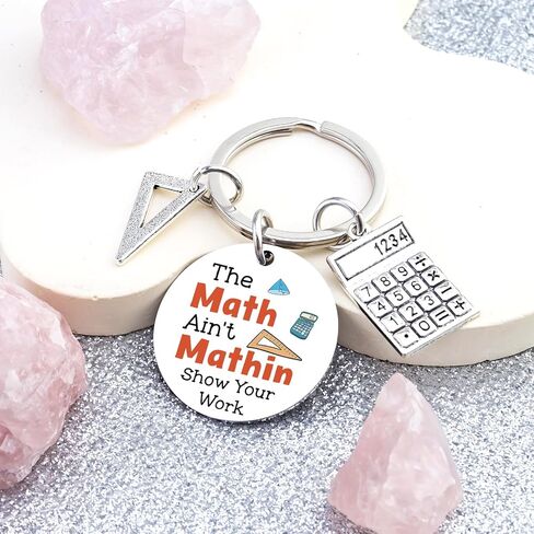 Math Teacher Gift Personalized Teacher Appreciation Gifts for Teachers Keychain for Women Men End Of Year Gift for Math Lovers Birthday Teachers' Day Graduation Christmas Gifts for Mathematician in Kuwait