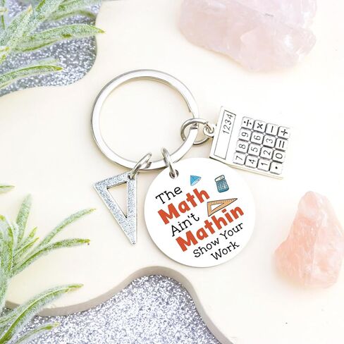 Math Teacher Gift Personalized Teacher Appreciation Gifts for Teachers Keychain for Women Men End Of Year Gift for Math Lovers Birthday Teachers' Day Graduation Christmas Gifts for Mathematician in Kuwait