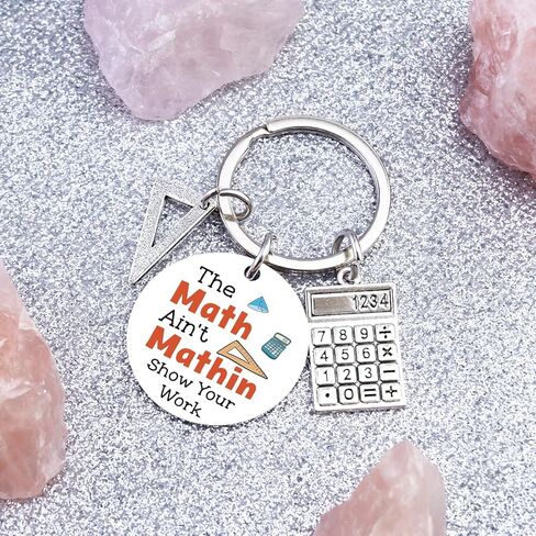 Math Teacher Gift Personalized Teacher Appreciation Gifts for Teachers Keychain for Women Men End Of Year Gift for Math Lovers Birthday Teachers' Day Graduation Christmas Gifts for Mathematician in Kuwait