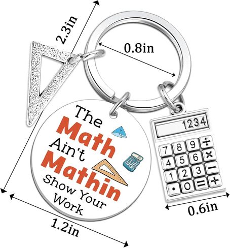 Math Teacher Gift Personalized Teacher Appreciation Gifts for Teachers Keychain for Women Men End Of Year Gift for Math Lovers Birthday Teachers' Day Graduation Christmas Gifts for Mathematician in Kuwait