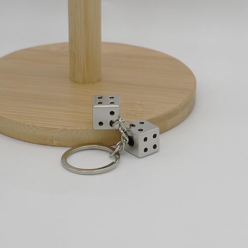 لطيف النرد نموذج المفاتيح سحر صغير محظوظ النرد مفتاح سلسلة حلقة قلادة كيرينغ هدايا للرجال النساء محفظة أكياس in Kuwait