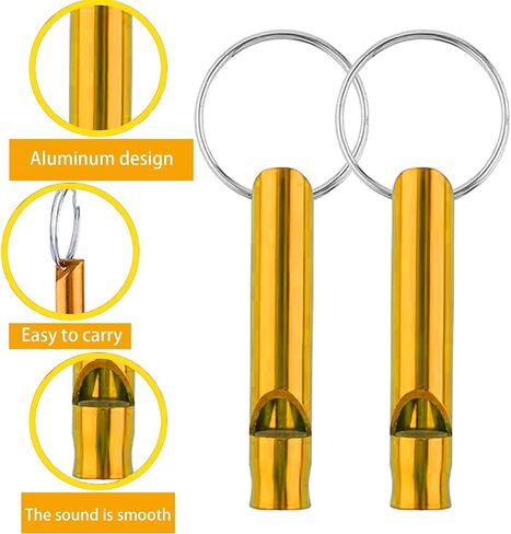 Set of 10 Extra Loud Whistles for Camping Hiking Hunting Outdoors Sports and Emergency Situations, Sturdy but Light Aluminium Key Chain Signals in Saudi Arabia