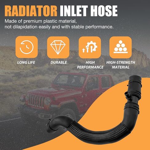 68280782AD Engine Radiator Inlet Hose Fits for Jeep Wrangler 2018-2025, for Gladiator 2020-2025, 3.6L V6 Replace 68280782AB 68280782AC in Kuwait
