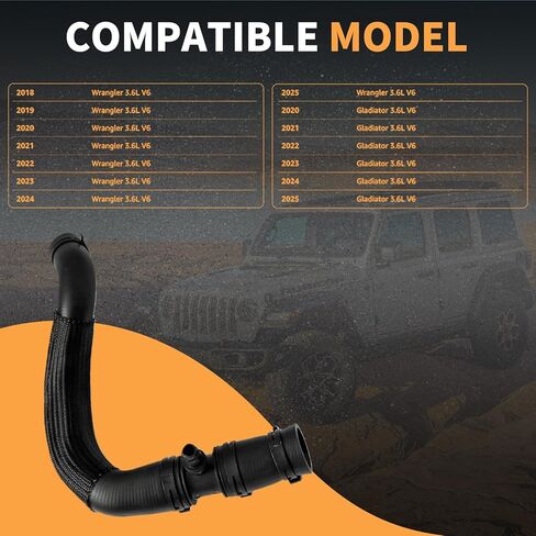68280782AD Engine Radiator Inlet Hose Fits for Jeep Wrangler 2018-2025, for Gladiator 2020-2025, 3.6L V6 Replace 68280782AB 68280782AC in Kuwait