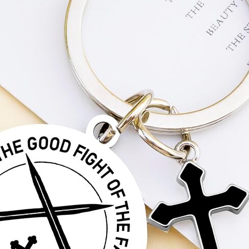 Christian Gifts for Men Religious Gift God Keychain Inspirational Birthday Fathers Day Gift Cross Keychian Baptism Gifts for Dad Son Husband God Father in Kuwait