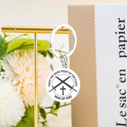 Christian Gifts for Men Religious Gift God Keychain Inspirational Birthday Fathers Day Gift Cross Keychian Baptism Gifts for Dad Son Husband God Father in Kuwait