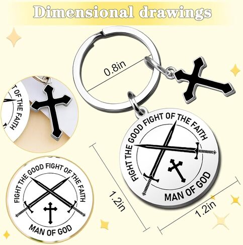 Christian Gifts for Men Religious Gift God Keychain Inspirational Birthday Fathers Day Gift Cross Keychian Baptism Gifts for Dad Son Husband God Father in Kuwait
