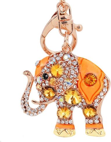 سلسلة مفاتيح على شكل فيل لطيف مرصعة بأحجار الراين هدية سلسلة مفاتيح (بني) in Kuwait