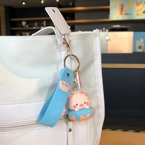Cute Kawaii Pig Keychain Accessories, Cute Cartoon Pig Keychain Charm 3D Animal Keyring Car Key Purse Bag Handbag Backpack Charm Decoration for Women Girls in Saudi Arabia