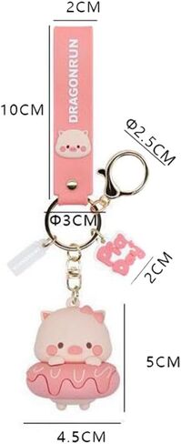 Cute Kawaii Pig Keychain Accessories, Cute Cartoon Pig Keychain Charm 3D Animal Keyring Car Key Purse Bag Handbag Backpack Charm Decoration for Women Girls in Saudi Arabia