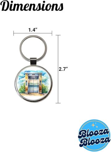 Elevator To Nowhere Watercolor Round Metal Keychain in Kuwait