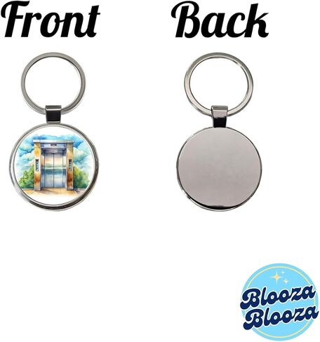 Elevator To Nowhere Watercolor Round Metal Keychain in Kuwait