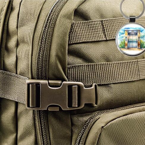 Elevator To Nowhere Watercolor Round Metal Keychain in Kuwait