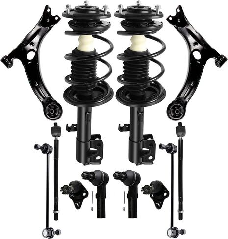 SCITOO Front Complete Strut and Spring Assembly for 2009-2013 For Toyota Corolla,2011-2013 For Toyota Matrix Ball Joint Stabilizer Bar Link Control Arm Tie Rod End Tie Rod End 472598-12PCS in Saudi Arabia