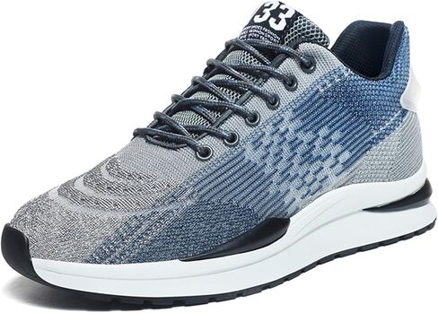 FLIOZY Men Elevator Sneakers Lace up Sports Shoes 2.36 Inches Invisible Height Increasing Elevator Shoes Fashion Breathable Casual Shoes in Saudi Arabia