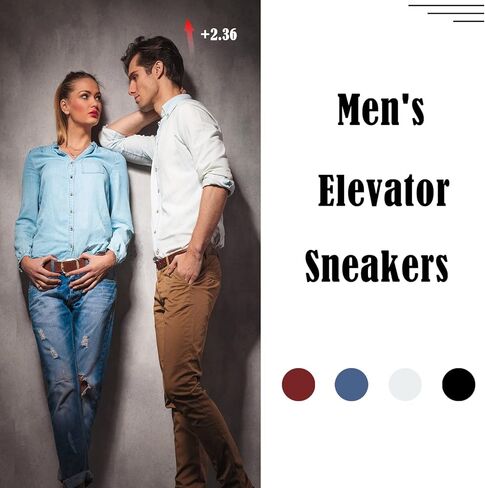 FLIOZY Men Elevator Sneakers Lace up Sports Shoes 2.36 Inches Invisible Height Increasing Elevator Shoes Fashion Breathable Casual Shoes in Saudi Arabia