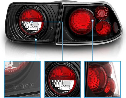 AmeriLite Black Replacement Taillights Set For 96-00 Honda Civic 2 Door Coupe Only - Passenger and Driver Side in Saudi Arabia