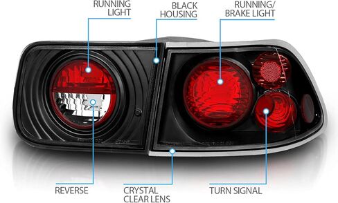 AmeriLite Black Replacement Taillights Set For 96-00 Honda Civic 2 Door Coupe Only - Passenger and Driver Side in Saudi Arabia