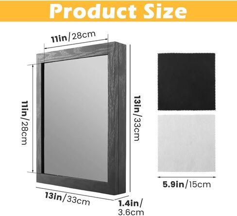 13" x 13" T Shirt Display Frame, Jersey Shadow Box T-Shirt Picture Frame, Wall Mount or Desktop Display Case for Jerseys, Memorabilia, Artwork & Certificates(COLOR:Black) in Saudi Arabia