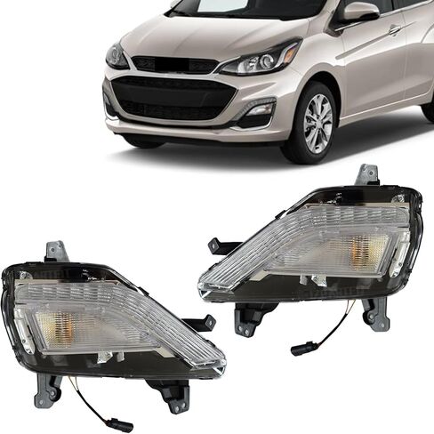 المصد الأمامي LED ضوء الضباب متوافق مع تشيفي سبارك 2019 2020 2021 2022 مصباح الضباب DRL مجموعة السائق الأيسر والجانب الأيمن للراكب 42671917 42671918 in Kuwait
