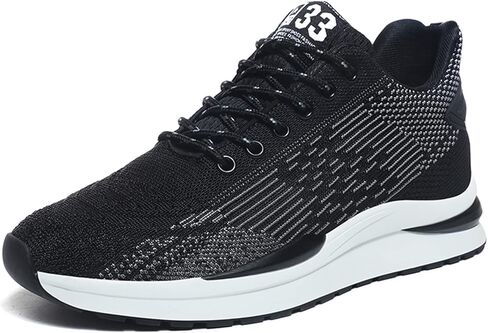 FLIOZY Men Elevator Sneakers Lace up Sports Shoes 2.36 Inches Invisible Height Increasing Elevator Shoes Fashion Breathable Casual Shoes in Kuwait