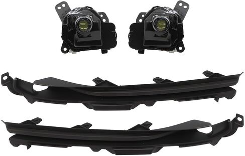 Fog Light Assembly Compatible with CX9 CX-9 2016 2017 2018 2019 2020 2021 2022 2023 Left and Right Side Front Driving Lamp w/Black Cover and Bulbs Not Halogen GHP951680A GHP951690A in Kuwait