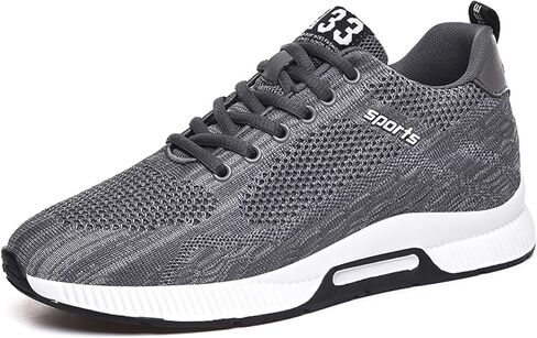 FLIOZY Men Elevator Sneakers Lace up Sports Shoes 2.36 Inches Invisible Height Increasing Elevator Shoes Fashion Breathable Casual Shoes in Saudi Arabia