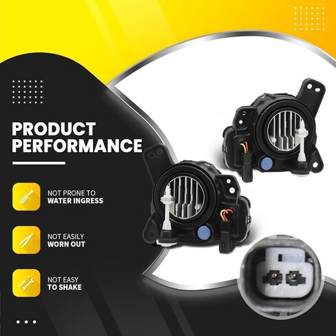 Fog Light Assembly Compatible with CX9 CX-9 2016 2017 2018 2019 2020 2021 2022 2023 Left and Right Side Front Driving Lamp w/Black Cover and Bulbs Not Halogen GHP951680A GHP951690A in Kuwait