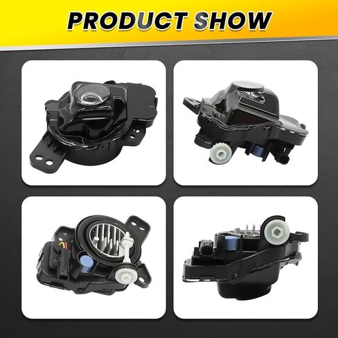 Fog Light Assembly Compatible with CX9 CX-9 2016 2017 2018 2019 2020 2021 2022 2023 Left and Right Side Front Driving Lamp w/Black Cover and Bulbs Not Halogen GHP951680A GHP951690A in Kuwait