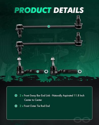 SCITOO 4pcs Front Suspension Kit Outer Tie Rod End Sway Bar End Link Fit 2004-2011 For Chevrolet For Malibu 2005-2009 For Pontiac G6 2007-2009 For Saturn Aura in Saudi Arabia