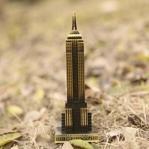 7.1 Inch Antique Copper New York City Skyscraper Figurine - Metal Architectural Collectible Model for Home Office Desk Decor, Souvenir Gift in Saudi Arabia