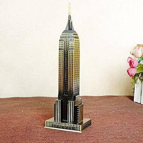 7.1 Inch Antique Copper New York City Skyscraper Figurine - Metal Architectural Collectible Model for Home Office Desk Decor, Souvenir Gift in Saudi Arabia