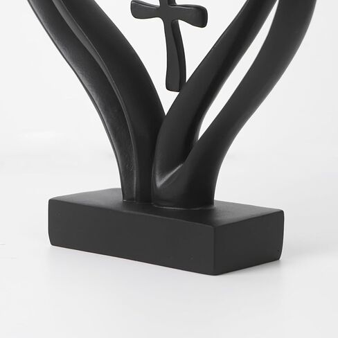 DreamsEden Romantic Wedding for Couples - Resin Sculpture of Two Hearts and Cross, 1st, 6th to 60th Anniversary Wedding Gifts for Her and Him in Saudi Arabia