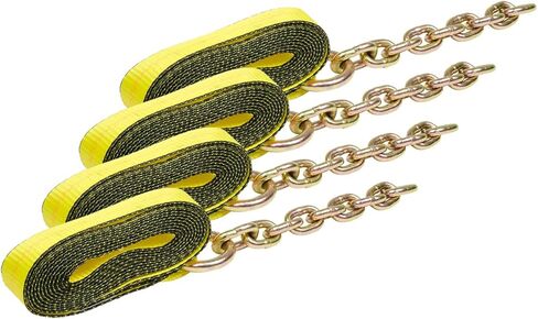 Mytee Products (4 Pack) 2" x 14' Replacement Tie Down Strap w/Chain Extension for 8-Point Tie Down Kits, 4000 lbs WLL in Saudi Arabia