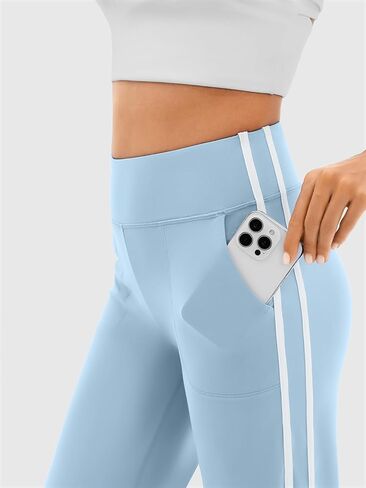 Track Pants Women–High Rise Loose Yoga Sweatpants with Pockets, Contrast Trim Trendy Wide Leg Pants for Gym Sport Street in Saudi Arabia