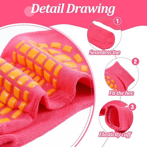 30 Pairs Non Slip Socks Non Skid Socks with Grips Colorful Non Slip Ankle Socks for Elderly Yoga Hospital Cushioned Sole Gripper for Men Women, 10 Colors in Kuwait