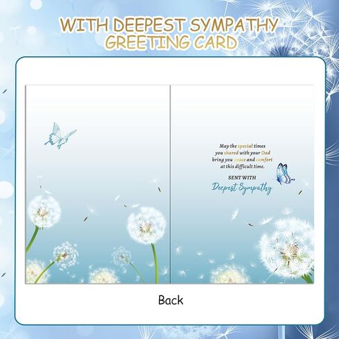 HOWAF On The Sad Loss of Your Dad Sympathy Card with Memorial Keyring, Sympathy Greeting Cards Condolence Card for Memorial Gift,Sympathy Gifts Loss of Dad, Deepest Sympathy Cards Thinking of You in Saudi Arabia