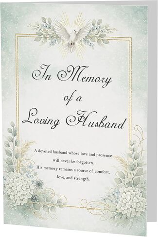 Loss of Husband Sympathy Card– A5 Greeting Card with Printed Verse – Premium UK Made Design in Kuwait