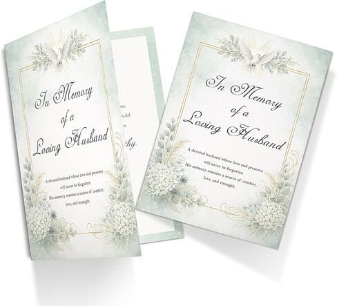 Loss of Husband Sympathy Card– A5 Greeting Card with Printed Verse – Premium UK Made Design in Kuwait