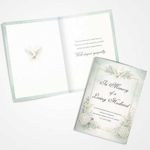 Loss of Husband Sympathy Card– A5 Greeting Card with Printed Verse – Premium UK Made Design in Kuwait