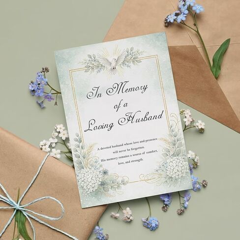 Loss of Husband Sympathy Card– A5 Greeting Card with Printed Verse – Premium UK Made Design in Kuwait