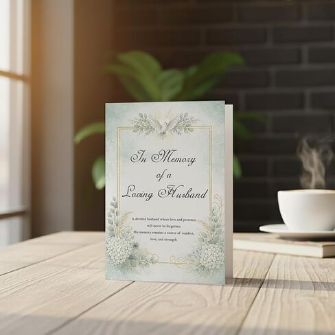 Loss of Husband Sympathy Card– A5 Greeting Card with Printed Verse – Premium UK Made Design in Kuwait
