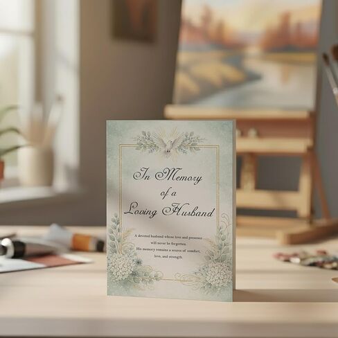 Loss of Husband Sympathy Card– A5 Greeting Card with Printed Verse – Premium UK Made Design in Kuwait