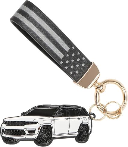 For Jeep Grand Cherokee Keychain，For Jeep Grand Cherokee Accessories 2011-2022，Keychain with Leather Metal in Saudi Arabia
