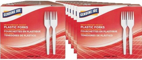 أصلي Joe 0010430 شوكات بلاستيكية ، وزن ثقيل ، 100/bx ، أبيض in Kuwait