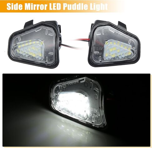 X AUTOHAUX 1 Pair Side Mirror Puddle Light LED Lamp Left and Right Side White Light Fit for Volkswagen CC 2011-2019 for Volkswagen EOS 2009-2015 in Saudi Arabia
