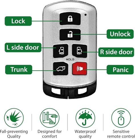 استبدال لـ 2011 2012 2013 2014 2015 2016 2017 2018 2019 القرب الذكي Toyota Sienna GNE 271451-5691 مفتاح اللوحة Fob HYQ14ADR 314.3MHz 6 أزرار in Kuwait