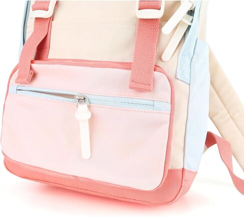 himawari Laptop Backpack for Women, 14.9 Inch,Large Capacity College Bookbag for School, Waterproof Casual Daypack for Travel-1088-05#Pink&Blue in Kuwait