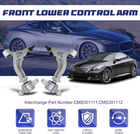 14pcs Front Upper Lower Control Arm w/Ball Joint Bushing Sway Bar Tie Rod End Link Rack Pinion Boot Assembly Replacement for Infiniti Q60 QX50 Q50 G37 EX35 EX37,09-20 Nissan 370Z RWD in Saudi Arabia