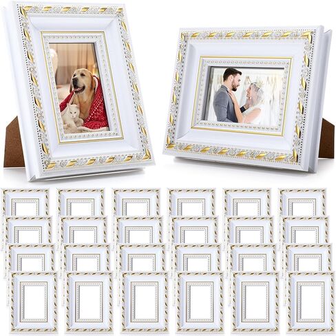 12 قطعة من إطارات الصور الذهبية الصغيرة مقاس 2 × 3 بوصة، إطارات صور باروكية صغيرة عتيقة ومزخرفة عتيقة مع لوحة خلفية للتعليق على الحائط وديكور المنزل وعرض عيد الميلاد والزفاف in Kuwait